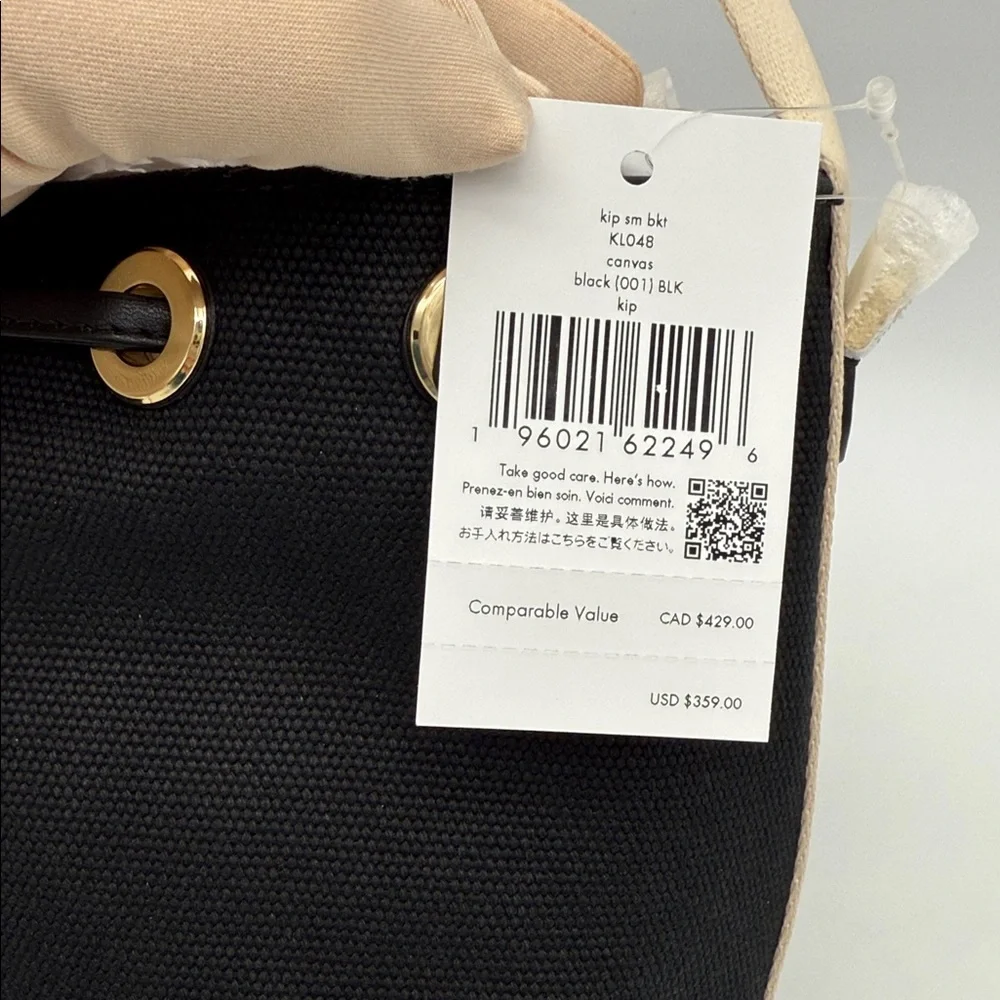Kate Spade Kip Canvas Bucket Bag Black - Picture 8 of 15